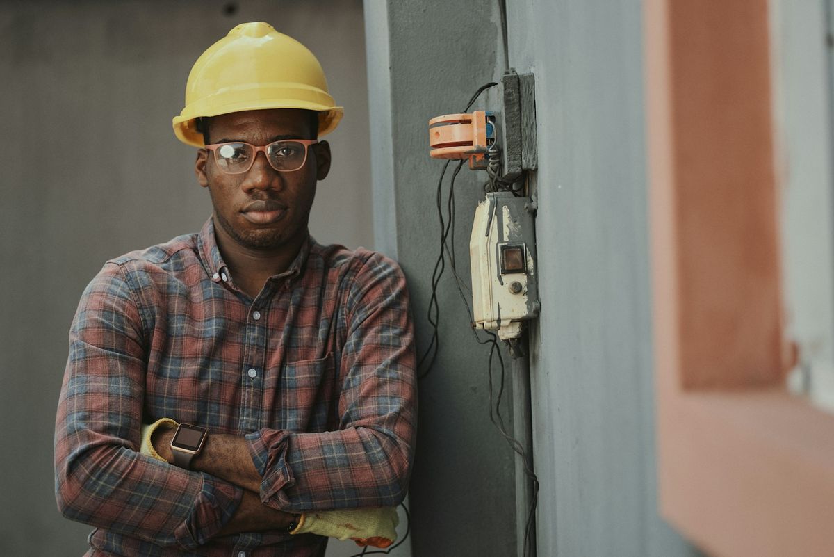 Technician repairing home appliances