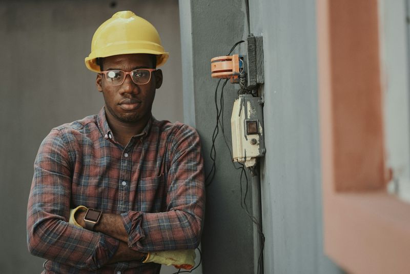 Technician repairing home appliances