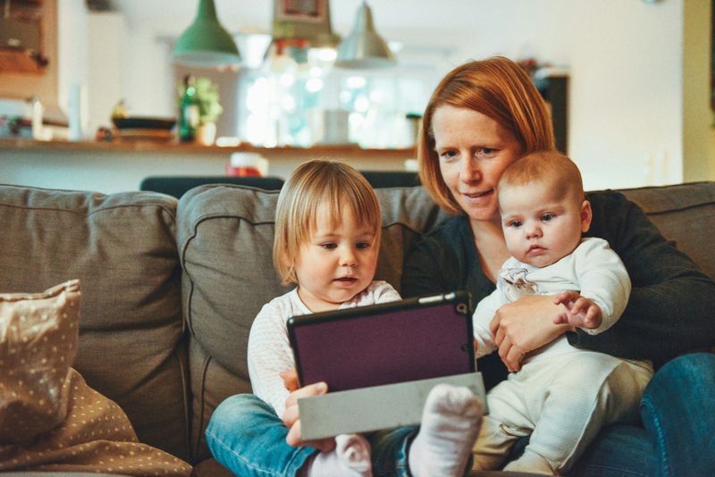 Professional babysitter caring for children